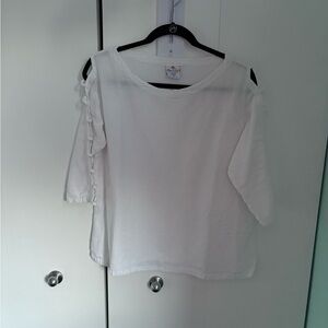White cut out-Shoulder Top